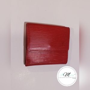 Authentic Louis Vuitton Red Epi Wallet